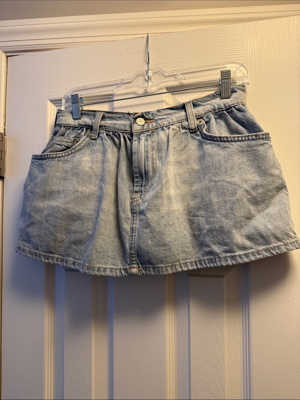 We The Free Light Wash Denim Skort
